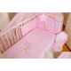 Conjunto de cama bebé  5 elementos urso estrela rosa 